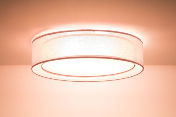 Runde Deckenlampe Stoff Rosa E27 Ø60 cm blendarm