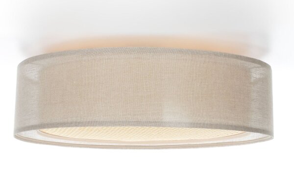 Runde Deckenlampe Stoff Braun Gold E27 Ø60 cm blendarm