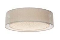 Runde Deckenlampe Stoff Braun Gold E27 Ø60 cm...