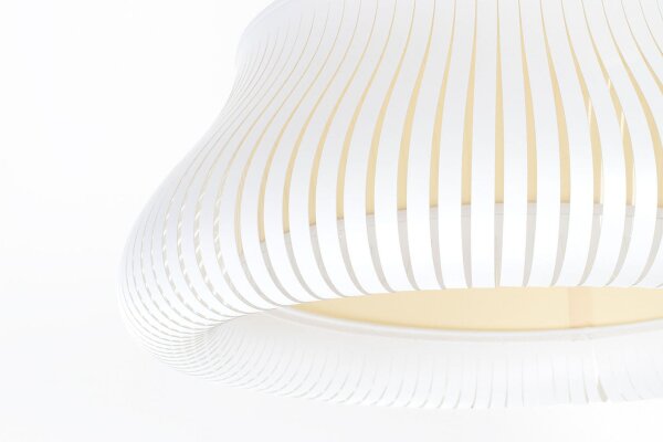 Hängelampe Gold Weiß E27 Ø30 cm rund blendarm gemütlich