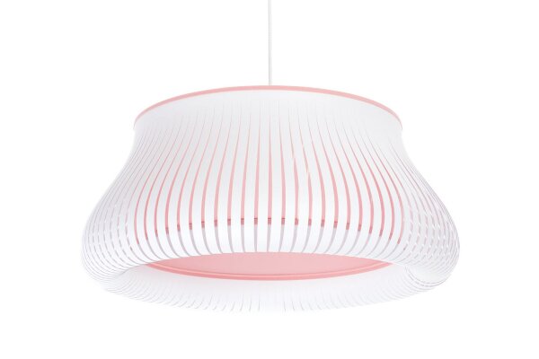 Hängelampe Weiß Rosa blendarm E27 Ø30 cm rund gemütlich