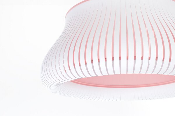 Hängelampe Weiß Rosa blendarm E27 Ø30 cm rund gemütlich