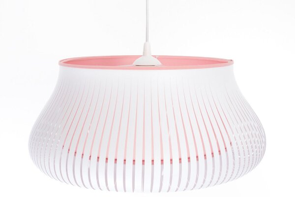 Hängelampe Weiß Rosa blendarm E27 Ø30 cm rund gemütlich