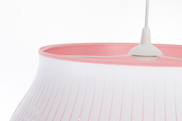 Hängelampe Weiß Rosa blendarm E27 Ø30 cm rund gemütlich