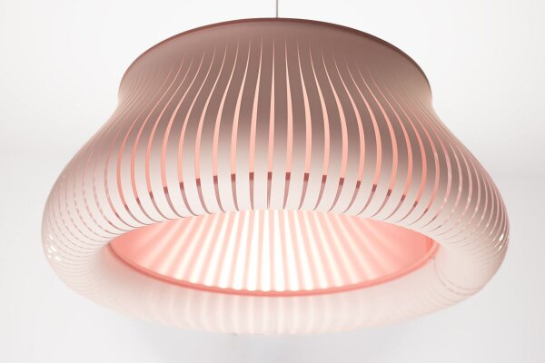 Hängelampe Weiß Rosa blendarm E27 Ø30 cm rund gemütlich