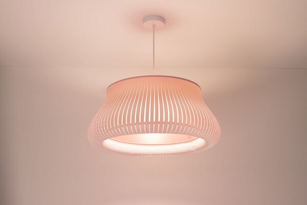 Hängelampe Weiß Rosa blendarm E27 Ø30 cm rund gemütlich