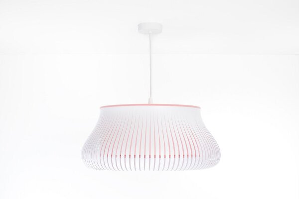Runde Pendelleuchte Weiß Rosa E27 Ø40 cm blendarm