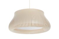 Runde Pendelleuchte Beige Wei&szlig; E27 &Oslash;40 cm...