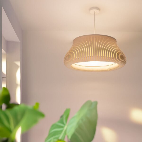 Hängelampe Beige E27 Ø30 cm rund blendarm gemütlich