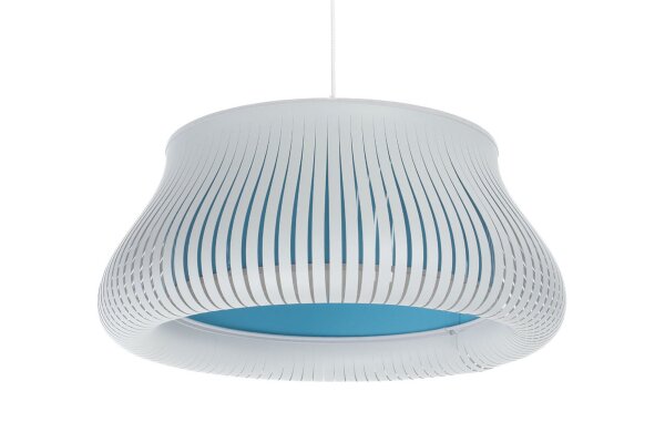 Runde Pendelleuchte Blau Weiß E27 Ø40 cm blendarm