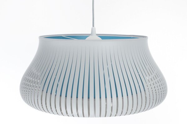 Runde Pendelleuchte Blau Weiß E27 Ø40 cm blendarm
