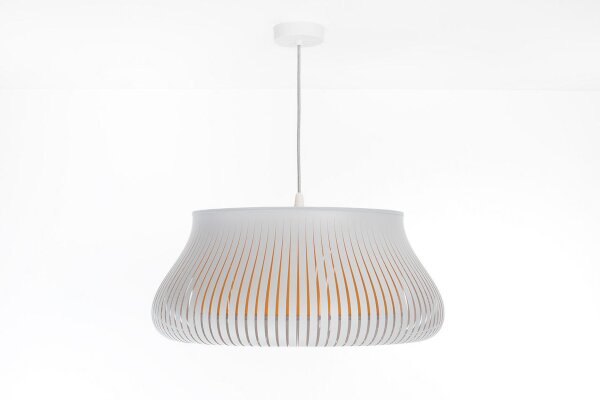 Hängelampe Gelb Weiß blendarm E27 Ø30 cm rund gemütlich
