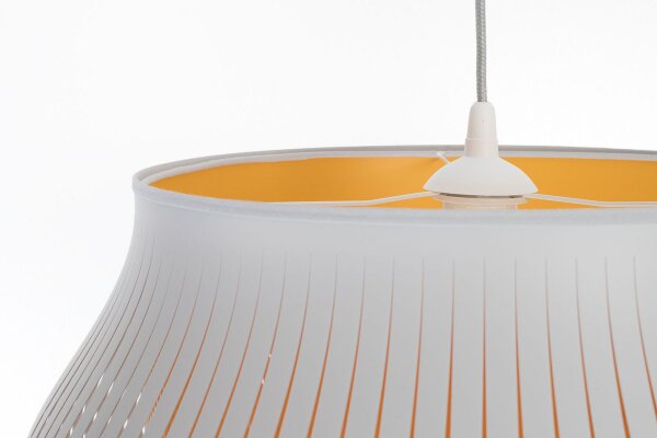 Runde Pendelleuchte Gelb Weiß E27 Ø40 cm blendarm