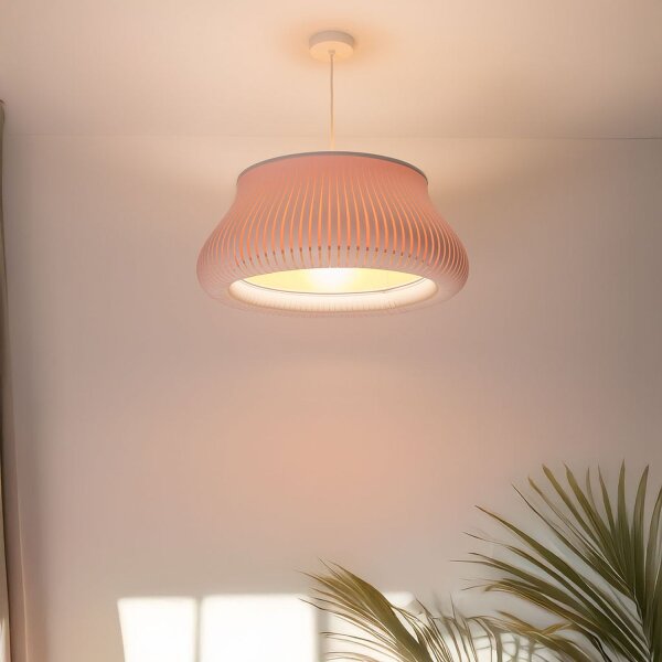 Runde Pendelleuchte Gelb Weiß E27 Ø40 cm blendarm
