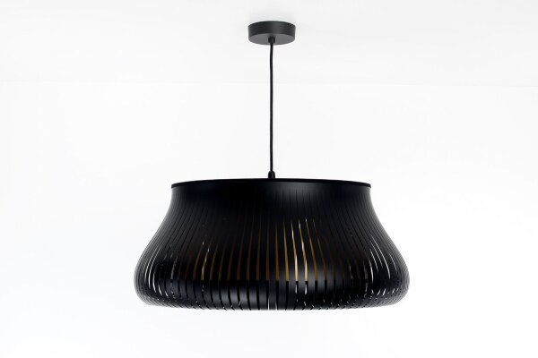 Runde Hängelampe Schwarz wohnlich E27 Ø40 cm blendarm