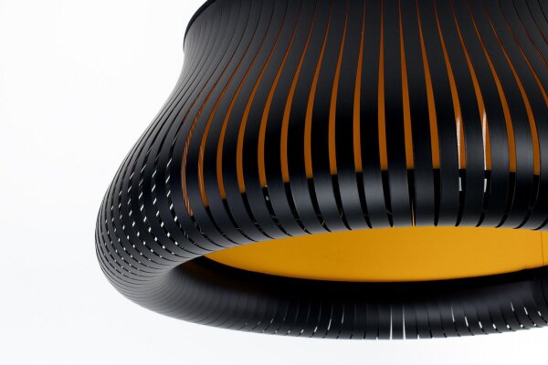 Runde Pendelleuchte Gold Schwarz E27 Ø40 cm blendarm