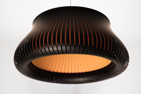 Runde Pendelleuchte Gold Schwarz E27 Ø40 cm blendarm