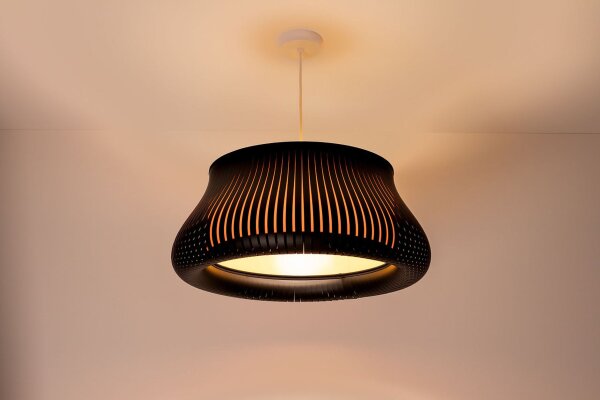 Runde Pendelleuchte Gold Schwarz E27 Ø40 cm blendarm