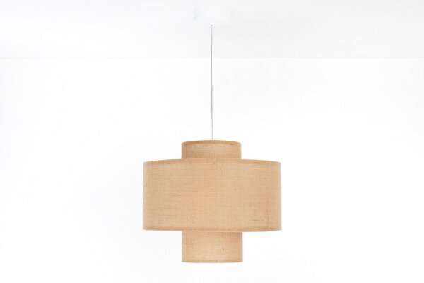 Hängelampe Stoff Natur Weiß E27 Ø35 cm rund blendarm