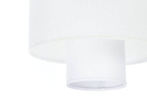 Runde Pendelleuchte Stoff Weiß E27 Ø35 cm blendarm