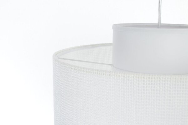Runde Pendelleuchte Stoff Weiß E27 Ø35 cm blendarm