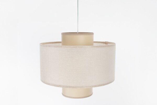 Runde Hängelampe Stoff Cremebeige E27 Ø35 cm blendarm