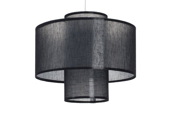 Hängelampe Stoff Schwarz Weiß E27 Ø35 cm blendarm