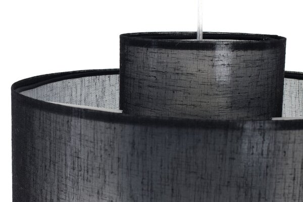 Hängelampe Stoff Schwarz Weiß E27 Ø35 cm blendarm