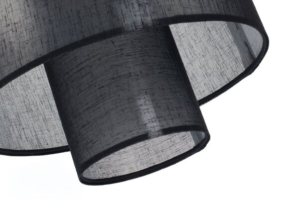 Hängelampe Stoff Schwarz Weiß E27 Ø35 cm blendarm