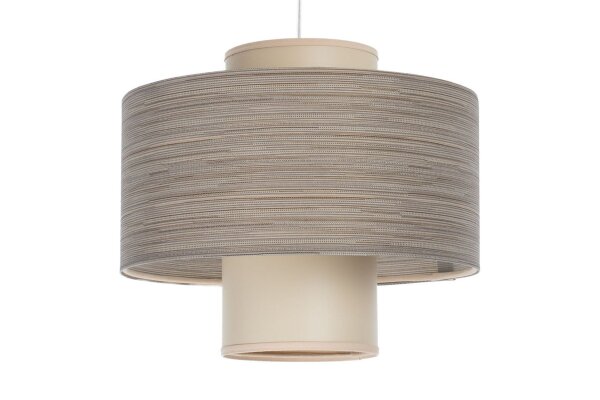 Runde Hängelampe Stoff Beige Braun E27 Ø35 cm blendarm