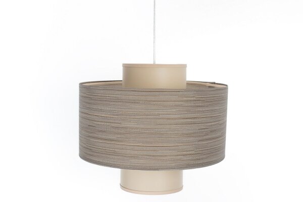 Runde Hängelampe Stoff Beige Braun E27 Ø35 cm blendarm