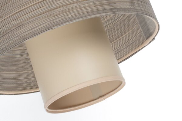 Runde Hängelampe Stoff Beige Braun E27 Ø35 cm blendarm