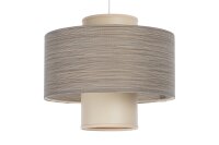 Runde H&auml;ngelampe Stoff Beige Braun E27 &Oslash;35 cm...