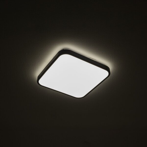 LED Deckenlampe Stahl Schwarz 3000 K IP44 B:33 cm