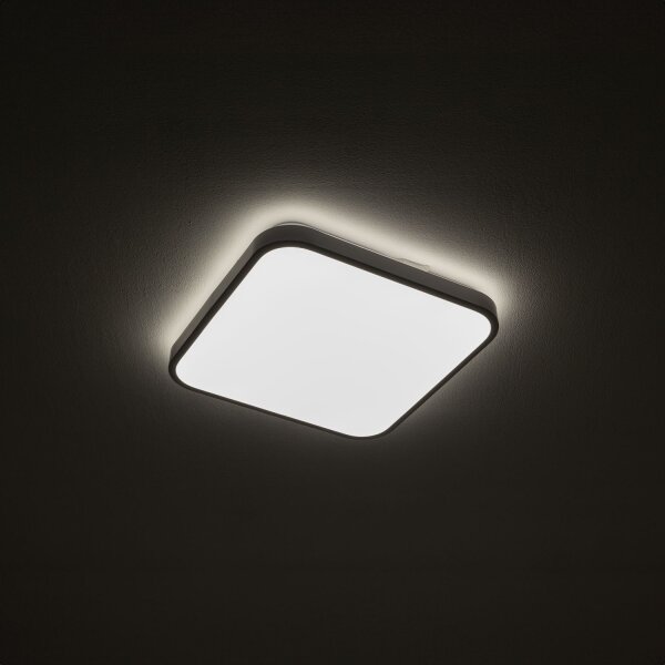 LED Deckenlampe Weiß 3000 K Stahl IP44 B:33 cm blendarm