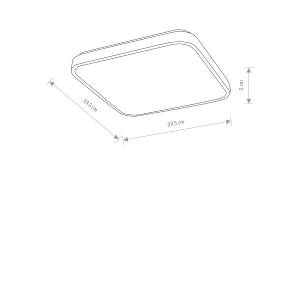 LED Deckenlampe Weiß 3000 K Stahl IP44 B:33 cm blendarm