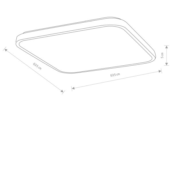 LED Deckenleuchte Weiß 3000 K IP44 B:63 cm blendarm