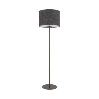 Stehleuchte Stahl Stoff Schwarz E27 B:46 cm Modern