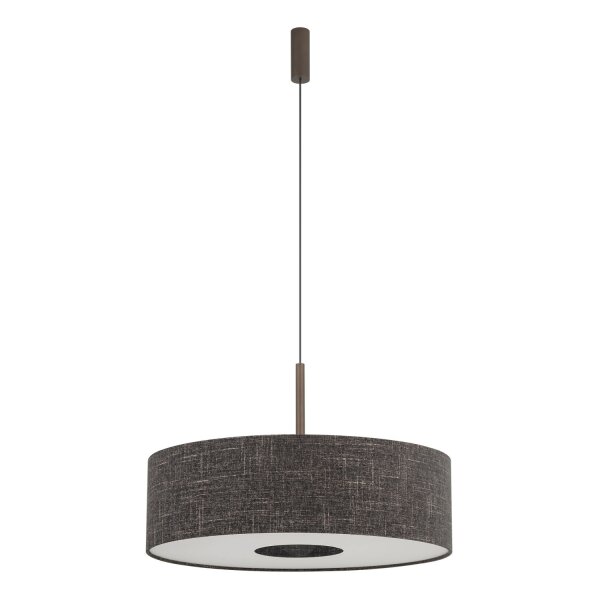 Hängelampe Stahl Stoff Schwarz E27 L:65 cm Modern