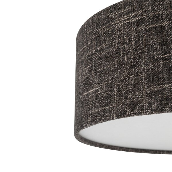 Hängelampe Stahl Stoff Schwarz E27 L:65 cm Modern