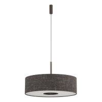 Hängelampe Stahl Stoff Schwarz E27 L:65 cm Modern