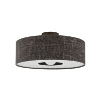 Deckenleuchte Stahl Stoff Schwarz E27 B:50 cm rund