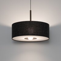 Pendelleuchte Stahl Stoff Schwarz E27 L:50 cm rund