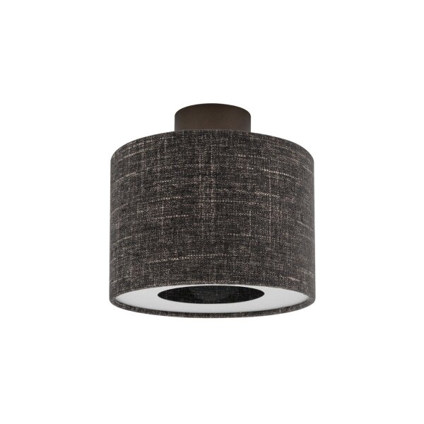 Deckenlampe Stahl Stoff Schwarz E27 B:23 cm rund