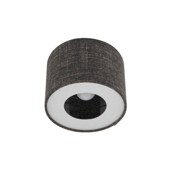 Deckenlampe Stahl Stoff Schwarz E27 B:23 cm rund