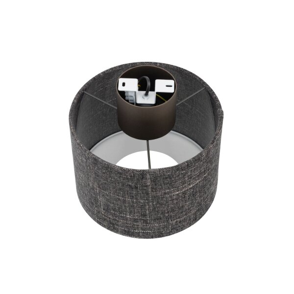 Deckenlampe Stahl Stoff Schwarz E27 B:23 cm rund