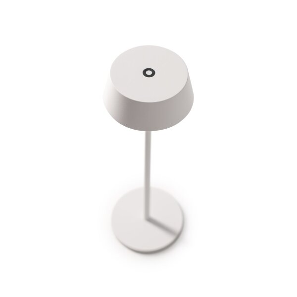 LED Akku Tischleuchte Alu Weiß 10 h IP54 3000 K H:32 cm