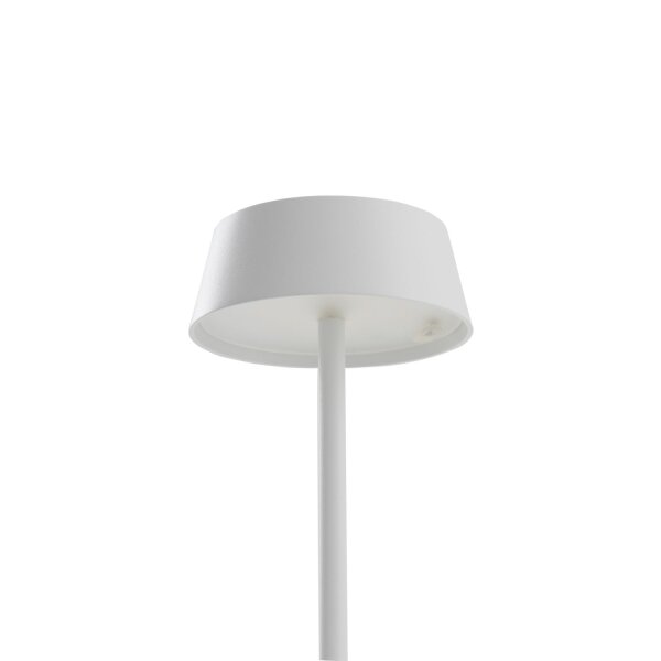 LED Akku Tischleuchte Alu Weiß 10 h IP54 3000 K H:32 cm