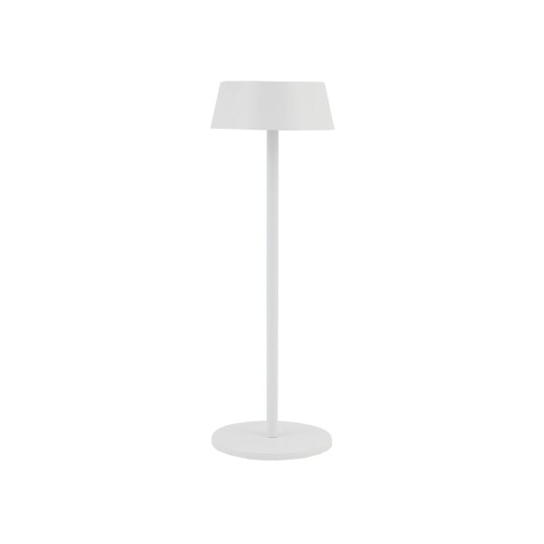 LED Akku Tischleuchte Alu Weiß 10 h IP54 3000 K H:32 cm