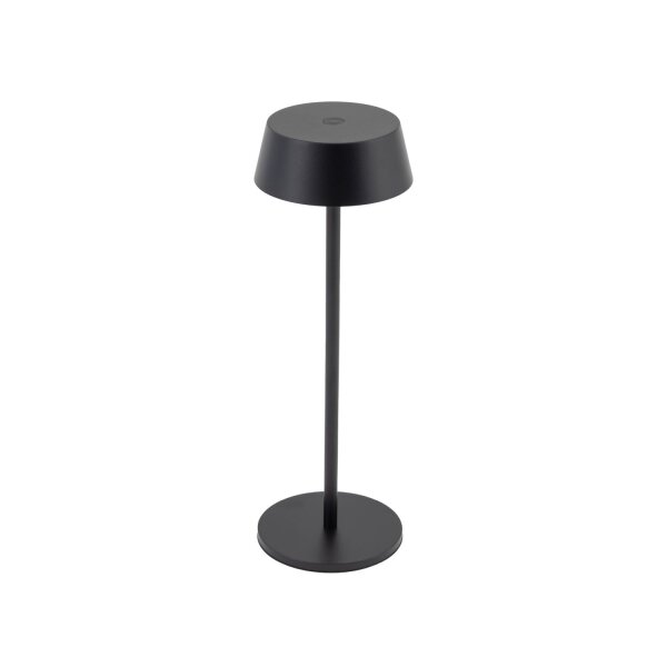 LED Tischlampe Akku Alu Schwarz 10 h IP54 3000 K 32 cm
